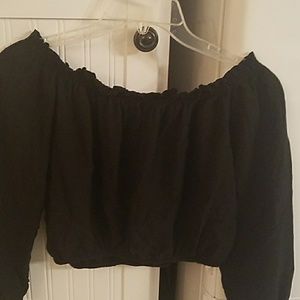 Off shoulder black top